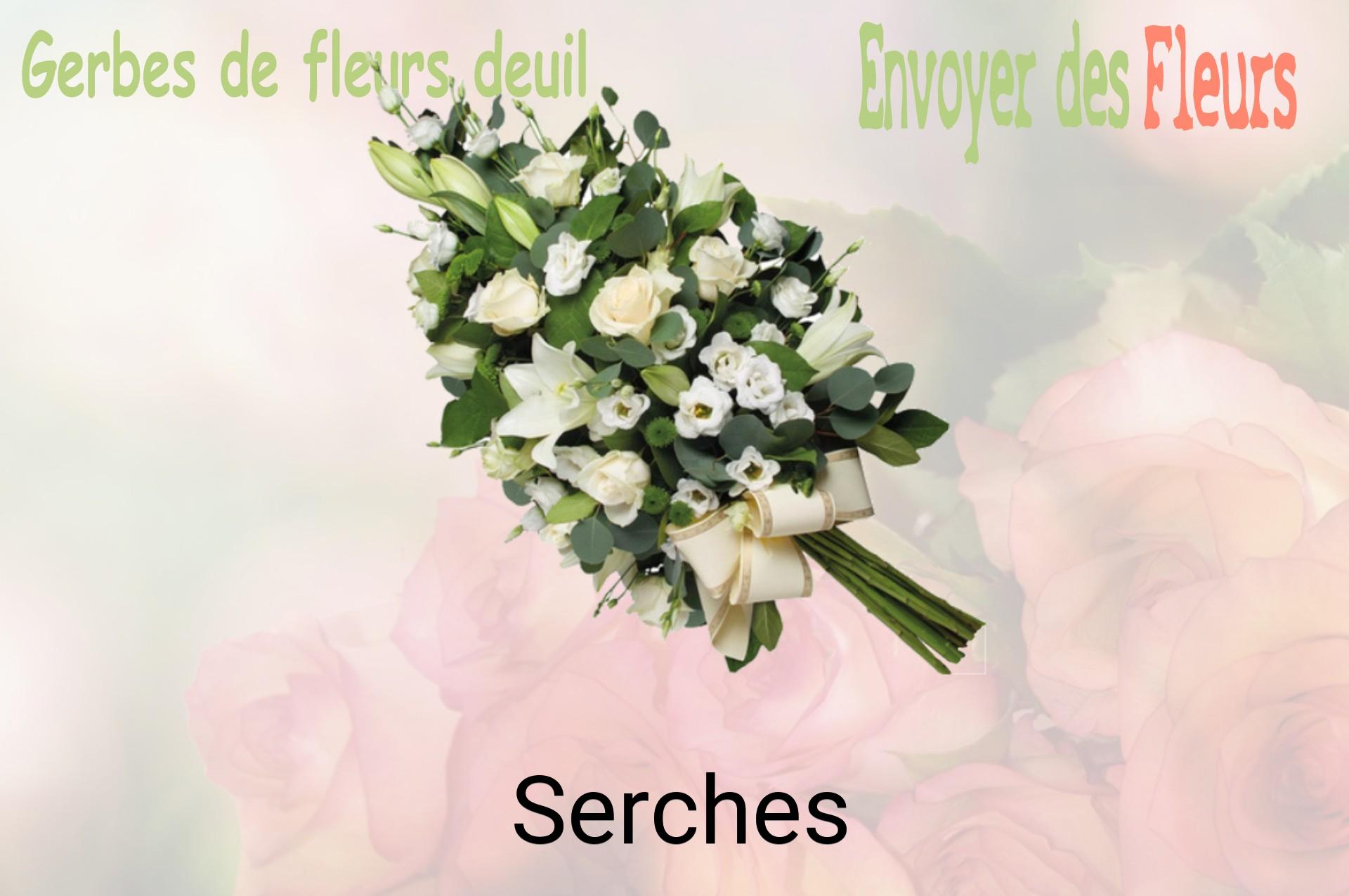 Gerbe de fleurs de deuil livrée à Serches